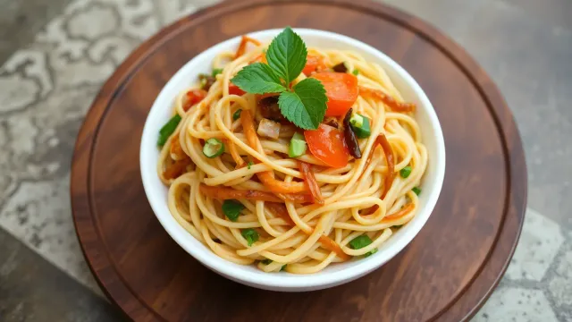 आसान अचारी पैड थाई नूडल्स रेसिपी