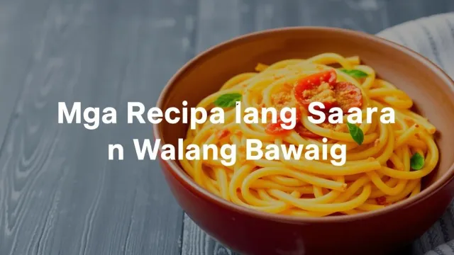 Mga Recipe ng Pasta: Lumikha ng Sarap na Walang Bawang